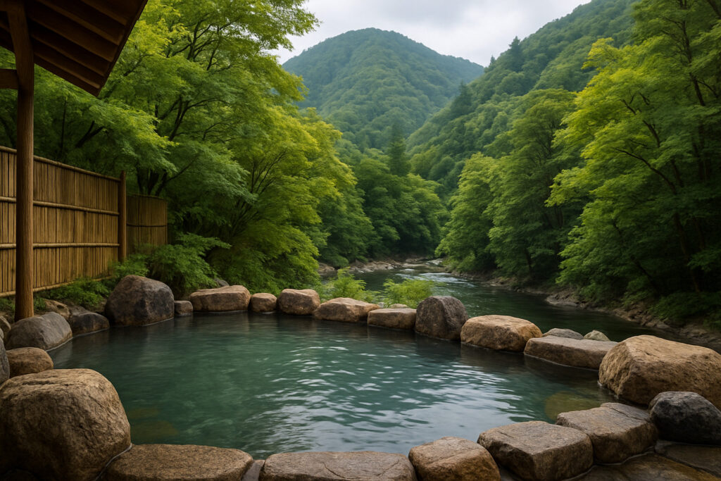 自然の中にある温泉の露天風呂